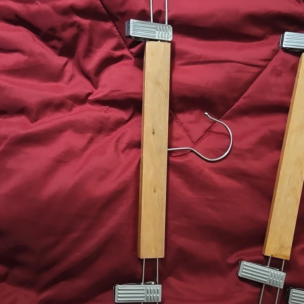 NWOT Wooden Pants Hangers with Metal Clips (set of 5)